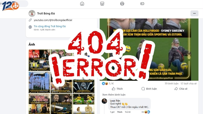 Thực hư kênh Troll Bóng Đá Facebook bị khóa